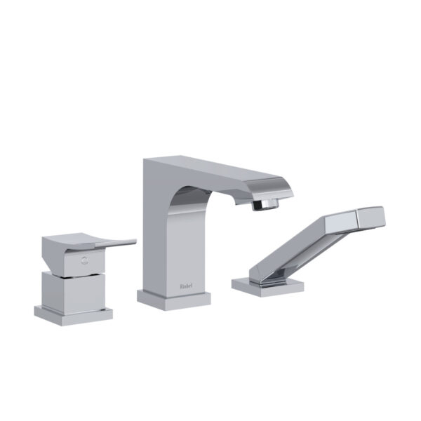 Riobel Zendo 3-Hole Deck Mount Tub Filler Trim — Chrome