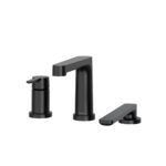 Riobel Nibi 3-Hole Pressure Balance Deck Mount Tub Filler Trim — Black