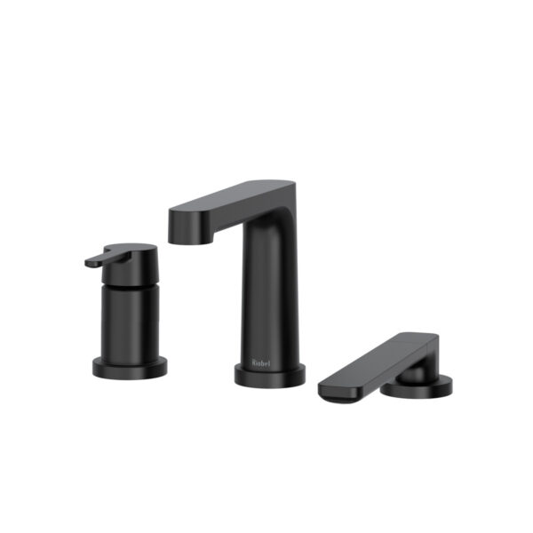 Riobel Nibi 3-Hole Pressure Balance Deck Mount Tub Filler Trim — Black