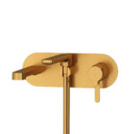 Riobel Nibi Wall Mount Thermostatic/Pressure Balance Tub Filler Trim — Brushed Gold