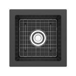 Riobel Fonsa 15" Quartz Single Bowl Undermount Bar/Food Prep Kitchen Sink — Black