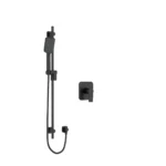 Riobel Fresk pressure balance handshower system in black with PEX connection
