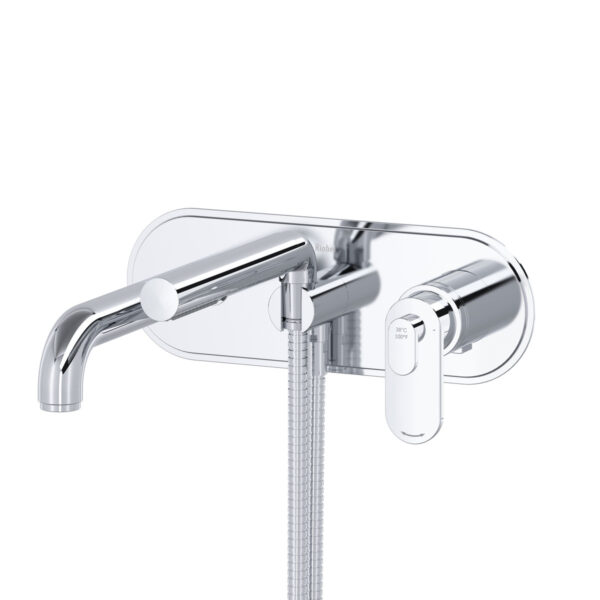 Riobel Arca Wall Mount Thermostatic/Pressure Balance Tub Filler Trim TAA21C Riobel Arca Wall Mount Thermostatic/Pressure Balance Tub Filler Trim — Chrome