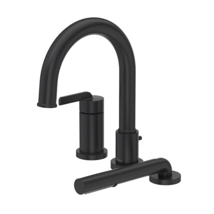 Riobel Authentica 3-Hole Pressure Balance Deck Mount Tub Filler Trim — Black