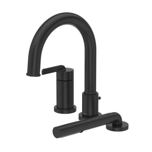 Riobel Authentica 3-Hole Pressure Balance Deck Mount Tub Filler Trim — Black