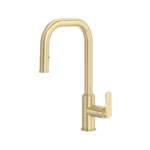 Riobel Arca Pull-Down Kitchen Faucet With U-Spout — Satin Brass US4