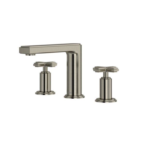 Riobel Manifesto Widespread Lavatory Faucet With Low Spout — Brushed Nickel — Cross Handles