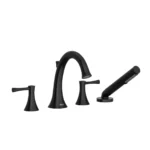 Riobel Edge 4-Hole Deck Mount Tub Filler — Black