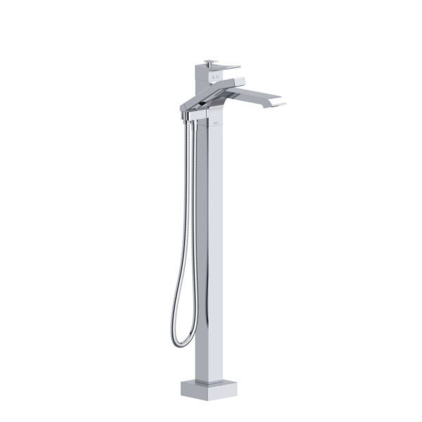 Riobel Zendo Thermostatic Single Hole Floor Mount Tub Filler Trim — Chrome