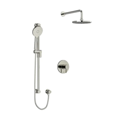 Riobel Riu Shower Kit 323 Trim — Knurled Handle — Polished Nickel