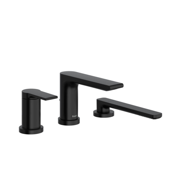 Riobel Fresk 3-Hole Pressure Balance Deck Mount Tub Filler Trim — Black