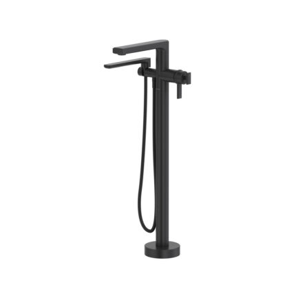 Riobel Manifesto Thermostatic Single Hole Floor Mount Tub Filler Trim — Black