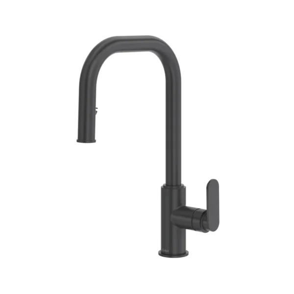 Riobel Arca Pull-Down Kitchen Faucet With U-Spout — Black