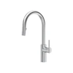 Riobel Lateral Pull-Down Kitchen Faucet With C-Spout — Stainless Steel