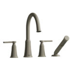 Riobel Momenti 4-Hole Deck Mount Tub Filler With C-Spout — Brushed Nickel