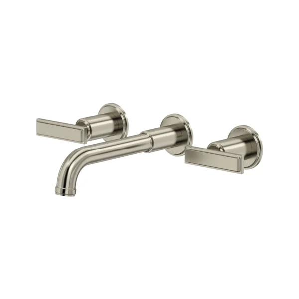 Riobel Manifesto Wall Mount Lavatory Faucet Trim — Brushed Nickel — Lever Handles