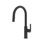 Riobel Authentica Pull-Down Kitchen Faucet With C-Spout — Black