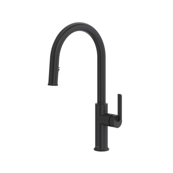 Riobel Authentica Pull-Down Kitchen Faucet With C-Spout — Black