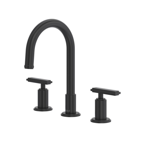Riobel Manifesto Widespread Lavatory Faucet With C-Spout — Black — Lever Handles