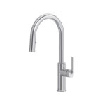Riobel Authentica Pull-Down Kitchen Faucet With C-Spout — Stainless Steel