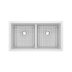 Riobel Fonsa 33" Double Bowl Undermount Quartz Kitchen Sink — White (WH)