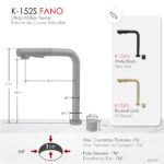 Stylish Fano K-152S Stainless Steel kitchen faucet, view 2