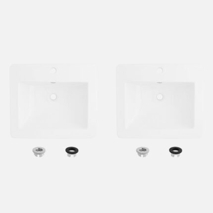 Stylish 21 1/4'' Elegant P-211H Set Of 2 Bathroom Sink, product view 1