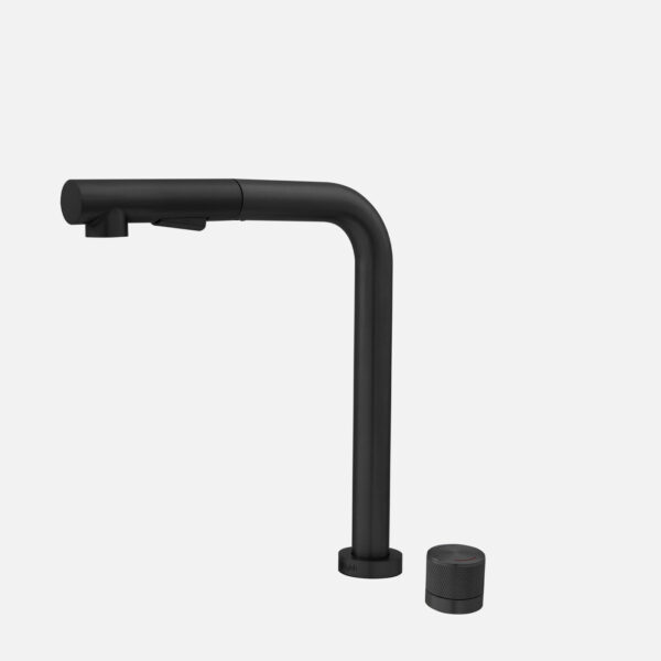 Stylish Fano K-152N Matte Black kitchen faucet, view 1
