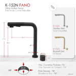 Stylish Fano K-152N Matte Black kitchen faucet, view 2