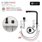 Stylish Fano K-152N Matte Black kitchen faucet, view 3