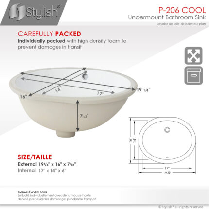 Stylish 19'' Cool Bathroom Sink, product view 1