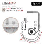 Stylish Fano K-152S Stainless Steel kitchen faucet, view 3