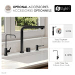Stylish Fano K-152N Matte Black kitchen faucet, view 10
