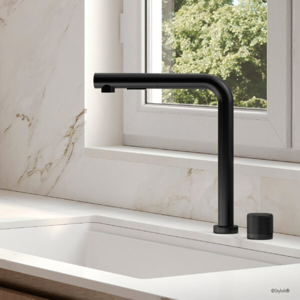 Stylish Fano K-152N Matte Black kitchen faucet, view 11