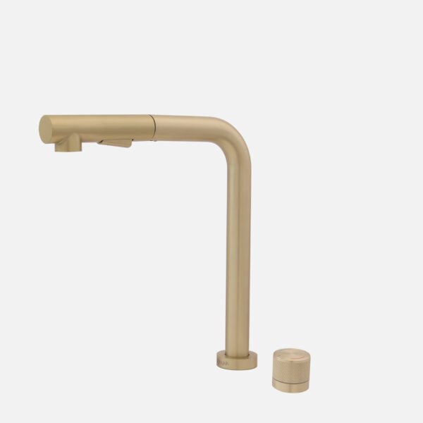 Stylish Fano K-152G Brushed Gold kitchen faucet, view 1