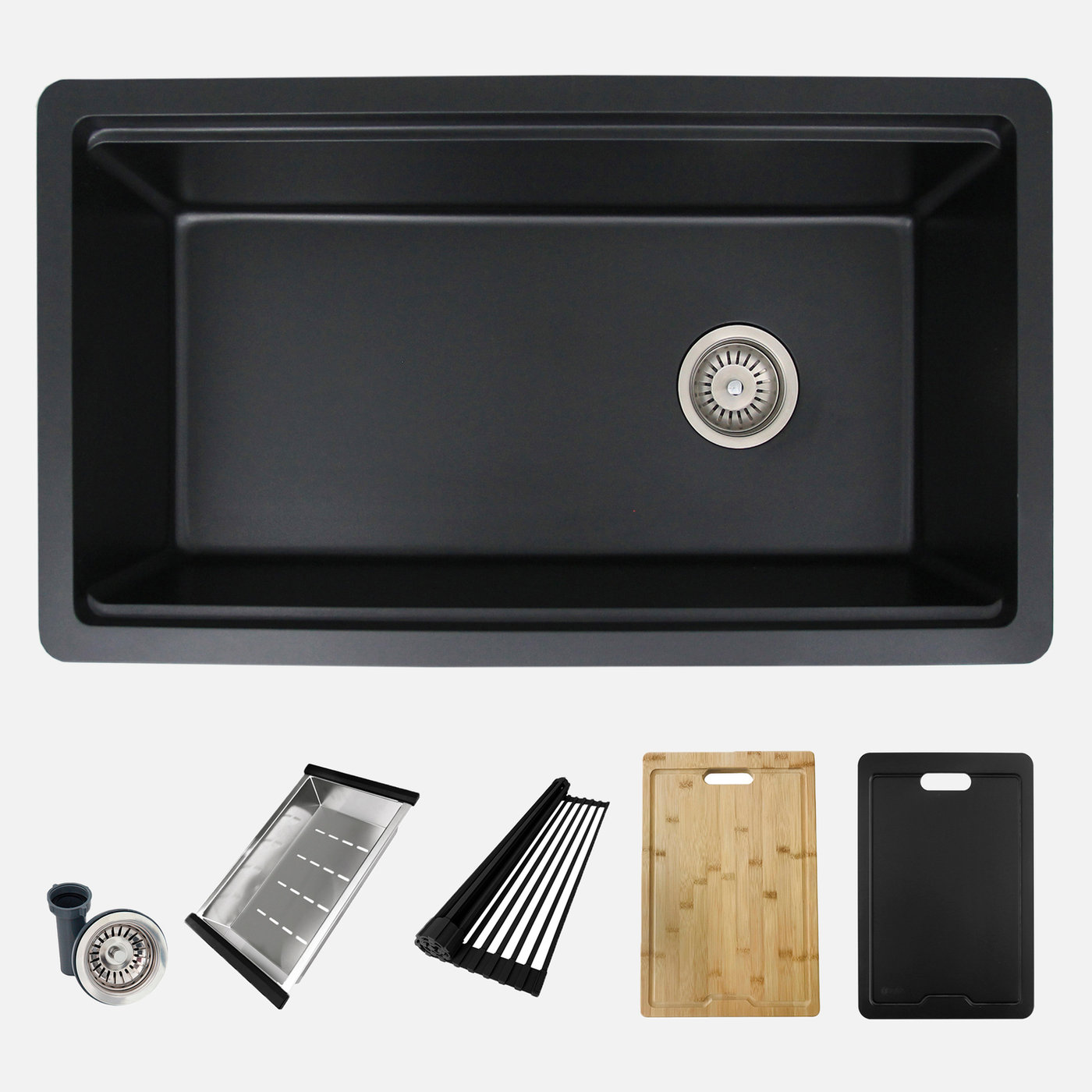 s_832wnk_main_gray.jpg Stylish 32'' Canmore Kitchen Sink, product view 1