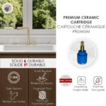 Stylish Fano K-152G Brushed Gold kitchen faucet, view 6