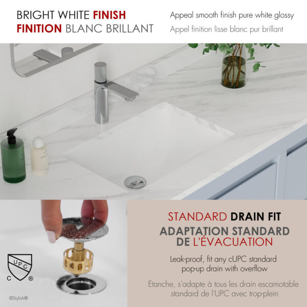 Stylish 18'' Trendy Bathroom Sink, product view 6