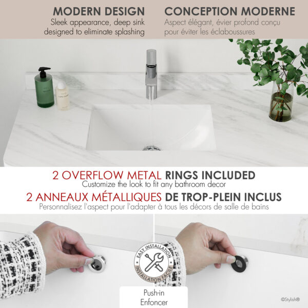 Stylish 18'' Trendy Bathroom Sink, product view 7