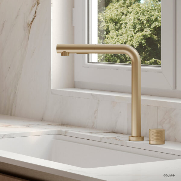 Stylish Fano K-152G Brushed Gold kitchen faucet, view 11