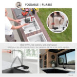 Stylish Alba Matte Black fold-down kitchen faucet, view 4