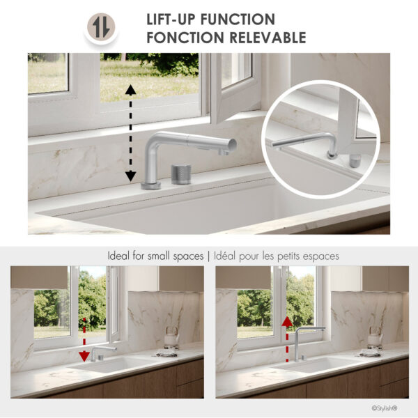 Stylish Fano K-152S Stainless Steel kitchen faucet, view 5