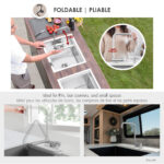 Stylish Alba Stainless Steel fold-down kitchen faucet, view 4
