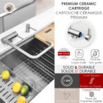 Stylish Alba Stainless Steel fold-down kitchen faucet, view 7