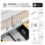 Stylish Alba Stainless Steel fold-down kitchen faucet, view 10