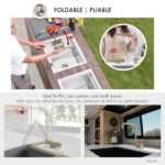 Stylish Alba Brushed Gold fold-down kitchen faucet, view 4