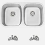 Stylish S-200T Stylish 32'' Jaspel Double Bowl Kitchen Sink (Open Box), product view 1