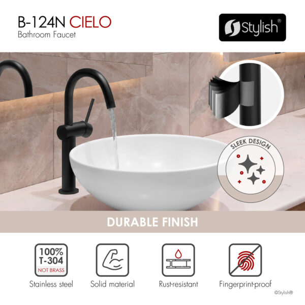 Stylish Cielo Bathroom Faucet, product view 3