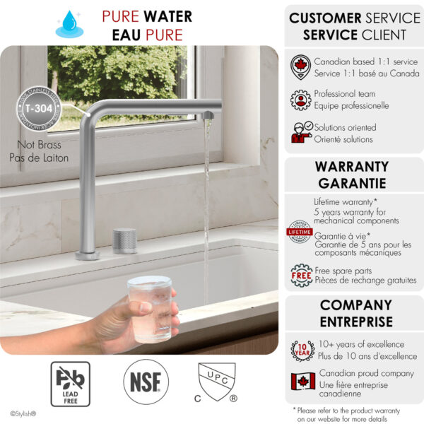 Stylish Fano K-152S Stainless Steel kitchen faucet, view 8