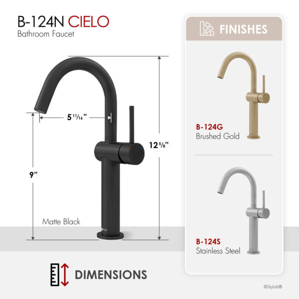 Stylish Cielo Bathroom Faucet, product view 4